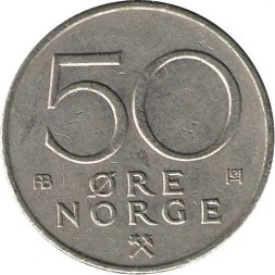 Норвегия 50 эре 1975 год
