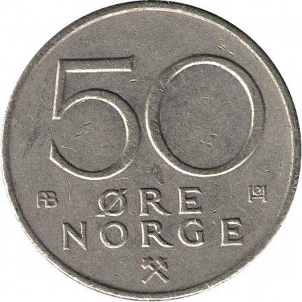 Норвегия 50 эре 1975 год