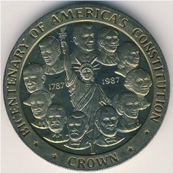 Остров Мэн 1 крона 1987 год - 200 лет Конституции США