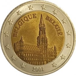 Бельгия 2 евро 2001 год - Проба