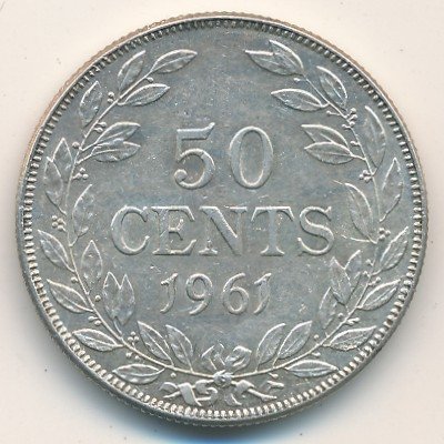Либерия 50 центов 1961 год