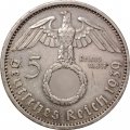 Третий Рейх 5 рейхсмарок 1939 год (A)