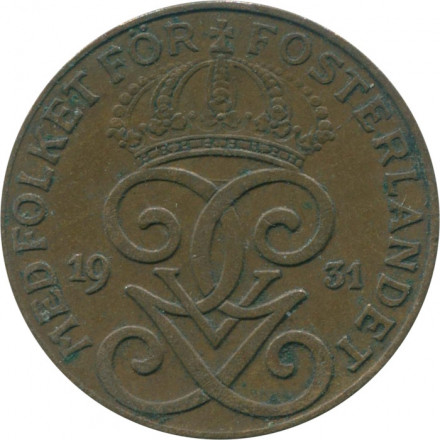 Швеция 2 эре 1931 год