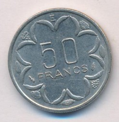 Монета Центральная Африка 50 франков 1979 год