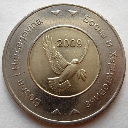 Босния и Герцеговина 5 конвертируемых марок 2009 год - Голубь мира