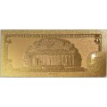 Сувенирная банкнота США 5 долларов (золотые) - UNC
