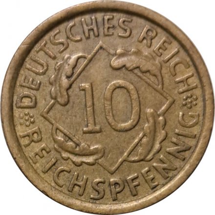 Веймарская республика 10 рейхспфеннигов 1929 год (A)