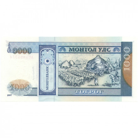 Монголия 1000 тугриков 1997 год - Чингис Хан UNC