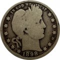 США 25 центов (1/4 доллара) 1898 год (без отметки МД)