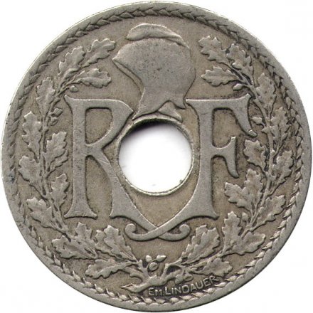 Франция 25 сантимов 1922 год