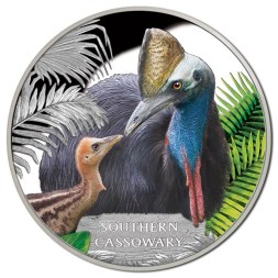 Тувалу 1 доллар 2016 год -  Птица казуар