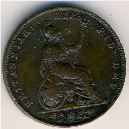 Великобритания 1 фартинг 1841 год