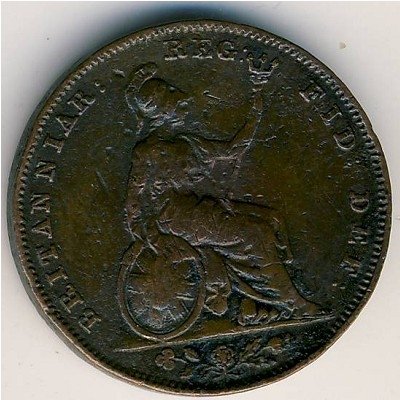 Великобритания 1 фартинг 1841 год