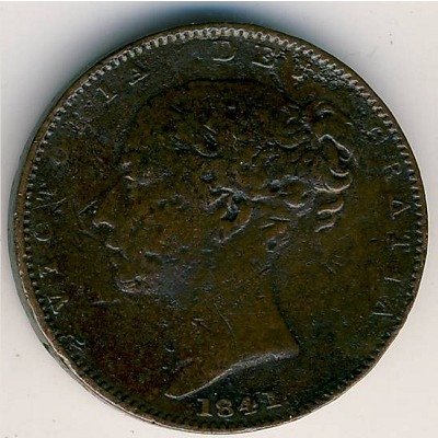 Великобритания 1 фартинг 1841 год