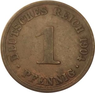 Германия 1 пфенниг 1904 год (A)