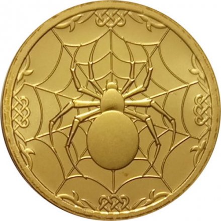 Жетон Паук (прядущий мизгирь). Символ 2020 года. Славянский календарь (годослов). Гознак, СПМД