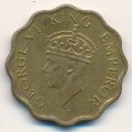 Британская Индия 1 анна 1945 год - Король Георг VI