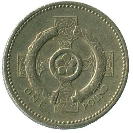 Великобритания 1 фунт 2001 год - Кельтский крест