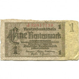 Германия 1 рентная марка 1937 год - VG