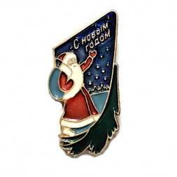 Значок С новым годом. Дед мороз