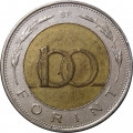 Венгрия 100 форинтов 1996 год (Би-металл)