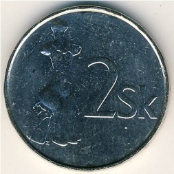 Монета Словакия 2 кроны 2007 год - Венера из Нитры