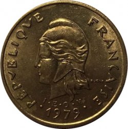 Французская Полинезия 10 франков 1979 год