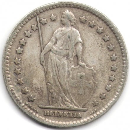 Швейцария 1 франк 1912 год