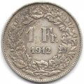 Швейцария 1 франк 1912 год