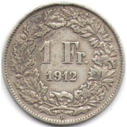 Швейцария 1 франк 1912 год