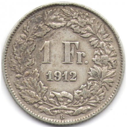 Швейцария 1 франк 1912 год