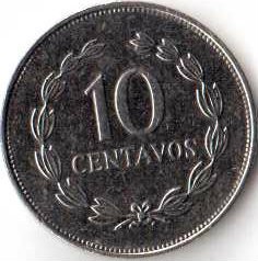 Монета Сальвадор 10 сентаво 1993 год