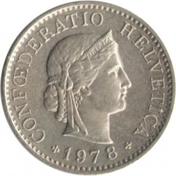 Швейцария 5 раппенов 1978 год