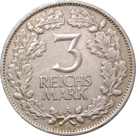 Веймарская республика 3 рейхсмарки 1925 год (А) - Тысячелетие Рейнской области (Рейнланда)