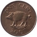 Бермудские острова 1 цент 2007 год - Кабан (магнетик)