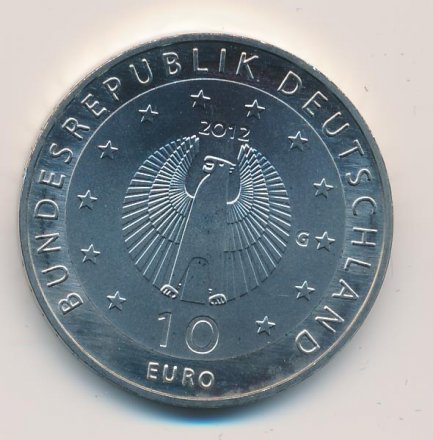 Германия 10 евро 2012 год - 50 лет Общества Всемирной помощи от голода