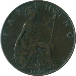 Великобритания 1 фартинг 1904 год