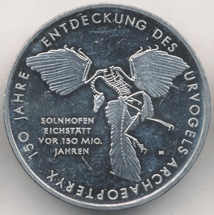 Германия 10 евро 2011 год - 150 лет открытию Археоптерикса