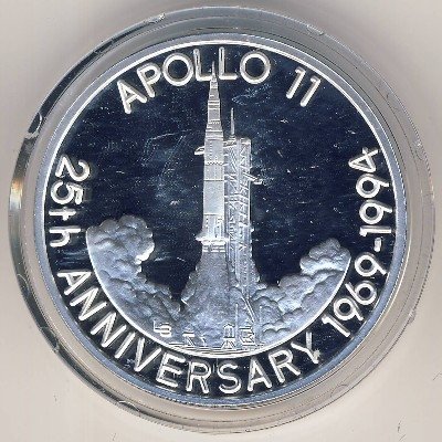 Теркс и Кайкос 20 крон 1993 год - Аполлон-11. Запуск ракеты