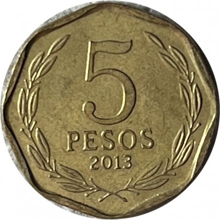 Чили 5 песо 2013 год