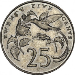 Ямайка 25 центов 1973 год