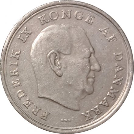 Дания 1 крона 1964 год - Король Фредерик IX