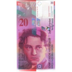 Швейцария 20 франков 2008 год  - Артюр Онеггер - UNC
