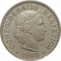Швейцария 20 раппенов 1990 год