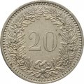 Швейцария 20 раппенов 1990 год