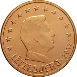 Люксембург 5 евроцентов 2012 год - Великий герцог Люксембурга Анри UNC