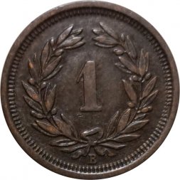 Швейцария 1 раппен 1880 год