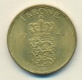 Дания 1 крона 1948 год - Король Фредерик IX