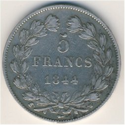 Франция 5 франков 1844 год