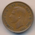 Австралия 1 пенни 1943 год - Король Георг VI. Кенгуру (точка после &quot;PENNY&quot;)